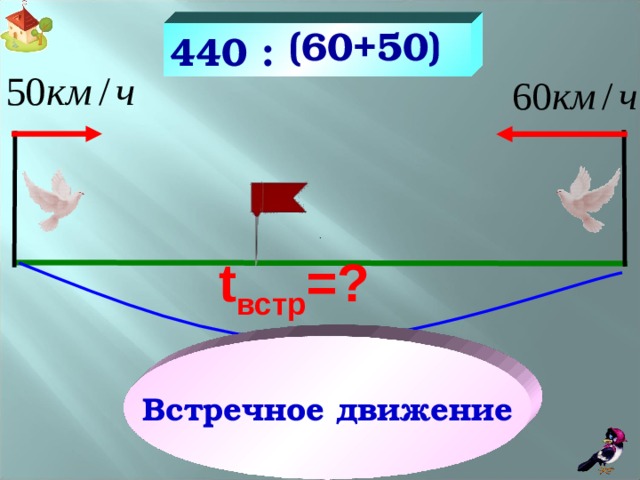 50 км расстояние. Голуби навстречу друг другу. 440 Км. 440 Километров. Определить скорость лебедя -.